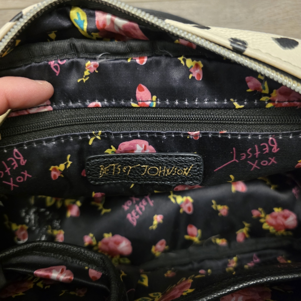 Betsey Johnson Black and Pink Sequin Bow Mini Satchel Bag Purse - Picture 6 of 8